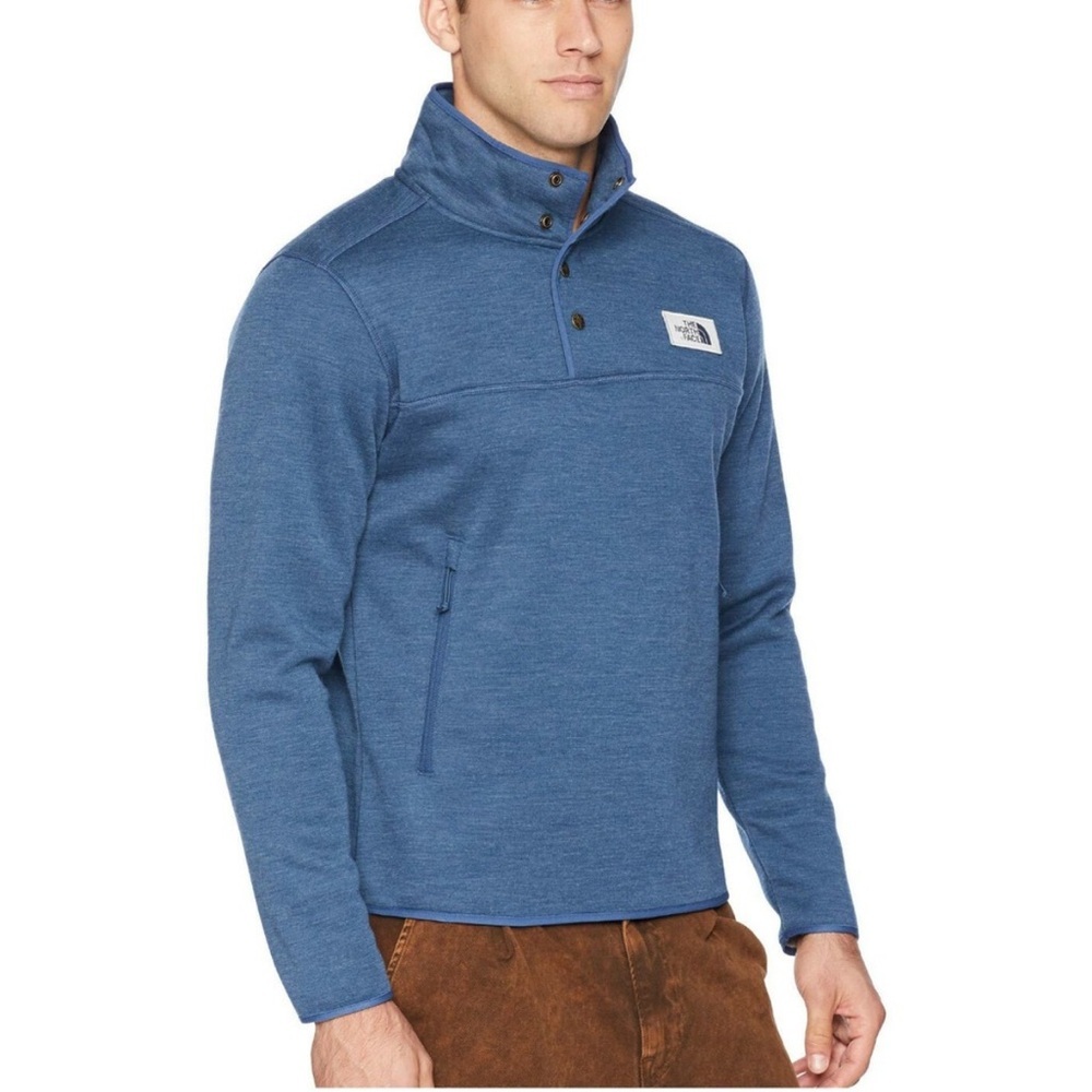The North Face Men's Patrol Sherpa Fleece 1/4 Snap Jacket - Blue